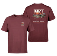 Thumbnail for Fairey Swordfish Mk I design on dark red t-shirt, double-side print
