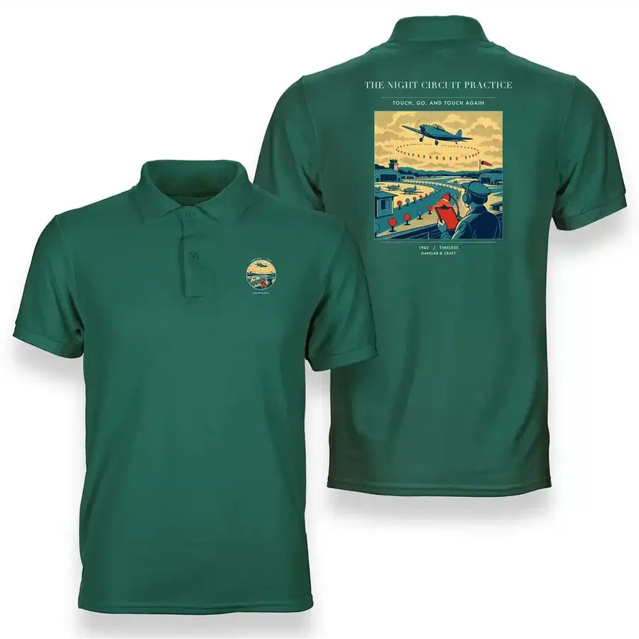 VINTAGE G4395 - The Night Circuit Practice - Double-Side Polo T-Shirt design on green