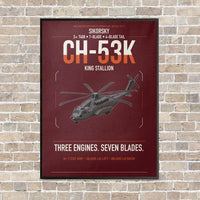 Thumbnail for Sikorsky CH-53K King Stallion vertical canvas print - framed - dark red background