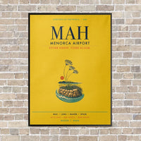 Thumbnail for Menorca Airport MAH vertical canvas print - framed - yellow background