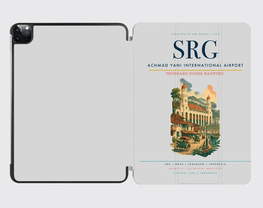 Achmad Yani International Airport (SRG) design on light gray ipad tablet case