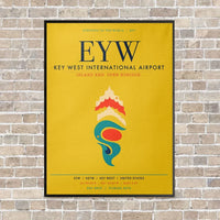 Thumbnail for Key West International Airport EYW vertical canvas print - framed - yellow background