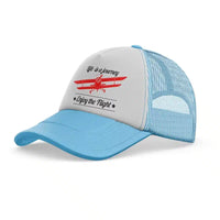 Thumbnail for Life is a journey Enjoy the Flight trucker cap - light blue