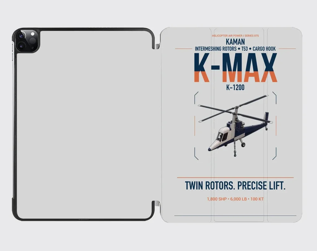 Kaman K-1200 K-MAX design on light gray ipad tablet case