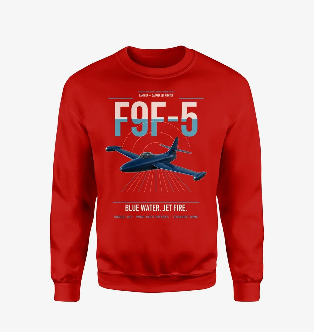 F9F-5 Panther design on red sweatshirt
