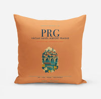 Thumbnail for Václav Havel Airport Prague (PRG) design on orange pillow