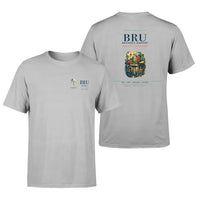 Thumbnail for Brussels Airport (BRU) design printed on light gray double-side t-shirt