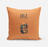 Thumbnail for Ibiza Airport (IBZ) design on orange pillow