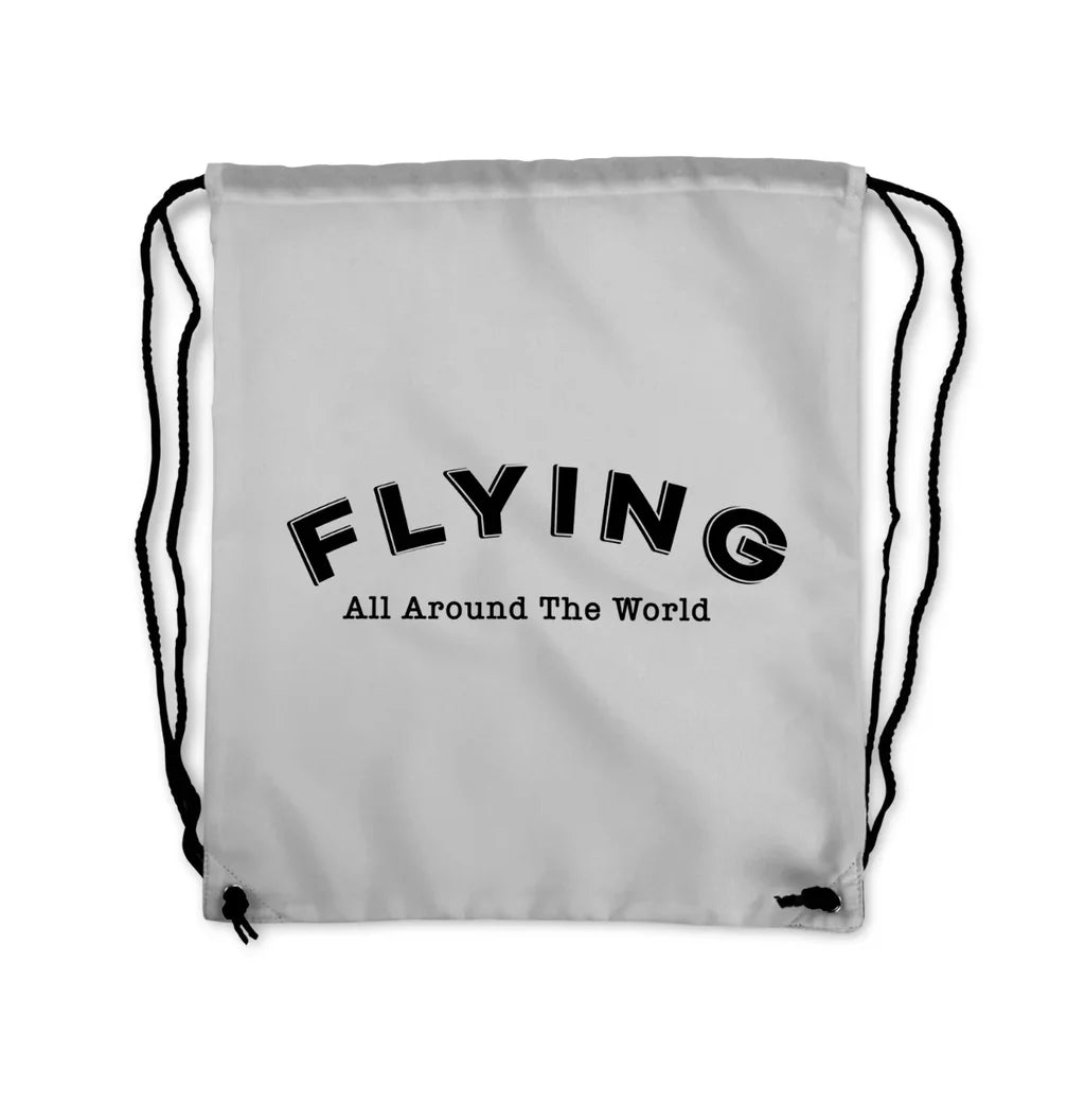 Flying All Around The World Drawstring Bag - view 6