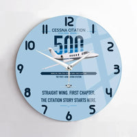 Thumbnail for Cessna Citation 500 - Citation I design on light blue no frame wall clock