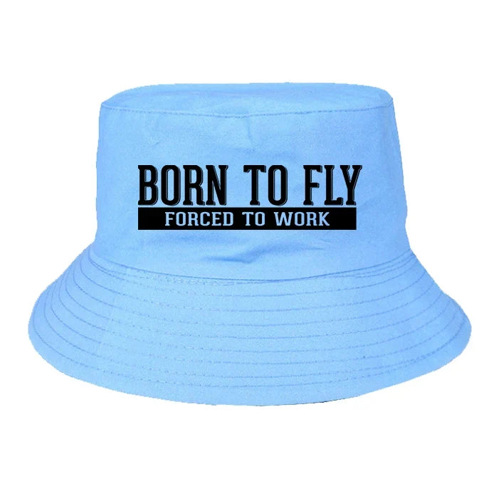 Born To Fly Forced To Work summer hat - light blue