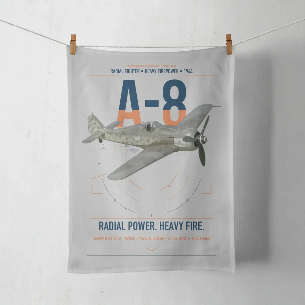 Focke-Wulf Fw 190A-8 design on light gray towel