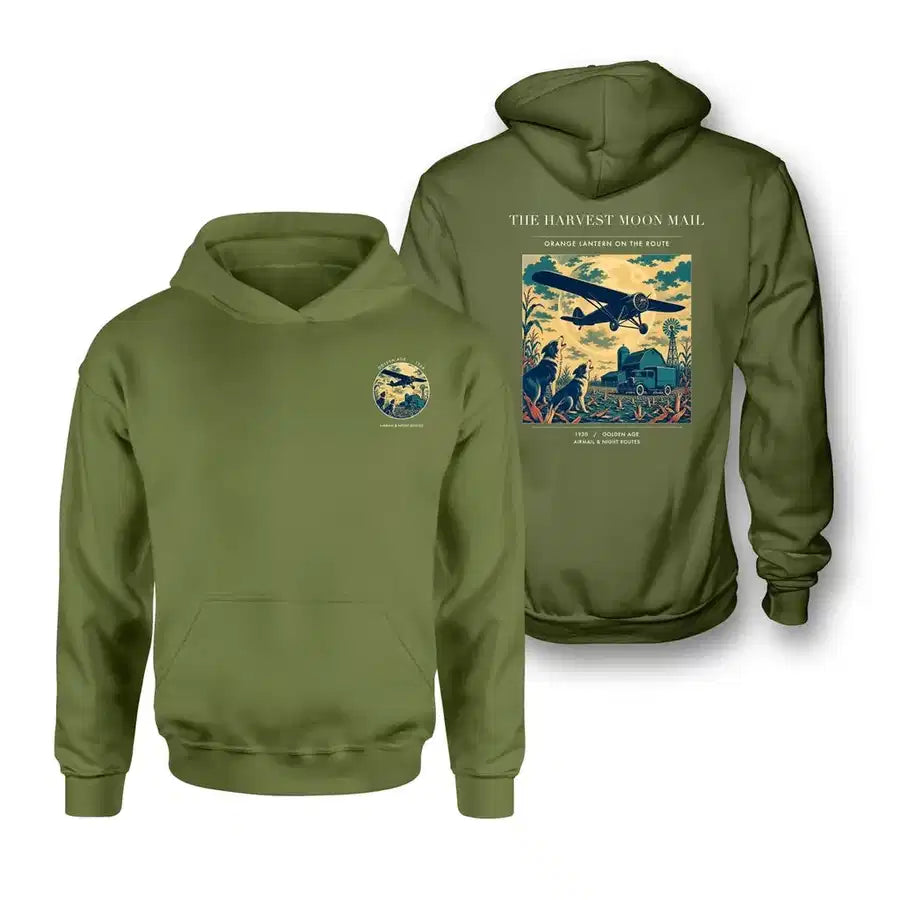 VINTAGE G4479 - The Harvest Moon Mail - Double-Side Hoodie design on greenarmy double side