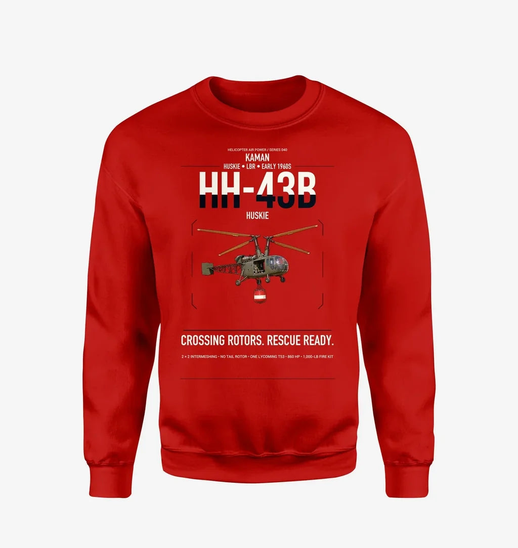 Kaman HH-43B Huskie design on red sweatshirt