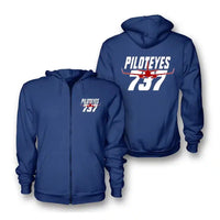 Thumbnail for Amazing Piloteyes737 Zipped Hoodie - Blue