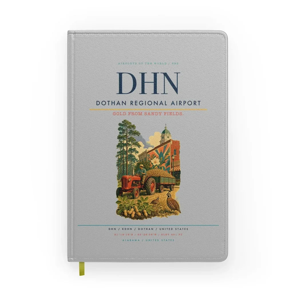Dothan Regional Airport (DHN) design on light gray notebook