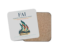 Thumbnail for Fairbanks International Airport (FAI) design on light gray 1 piece coaster