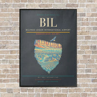 Thumbnail for Billings Logan International Airport BIL - Canvas Framed - Gray