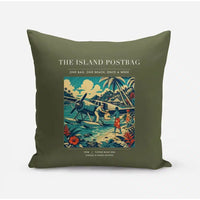 Thumbnail for VINTAGE G4154 - The Island Postbag - Designed Pillows design on greenarmy