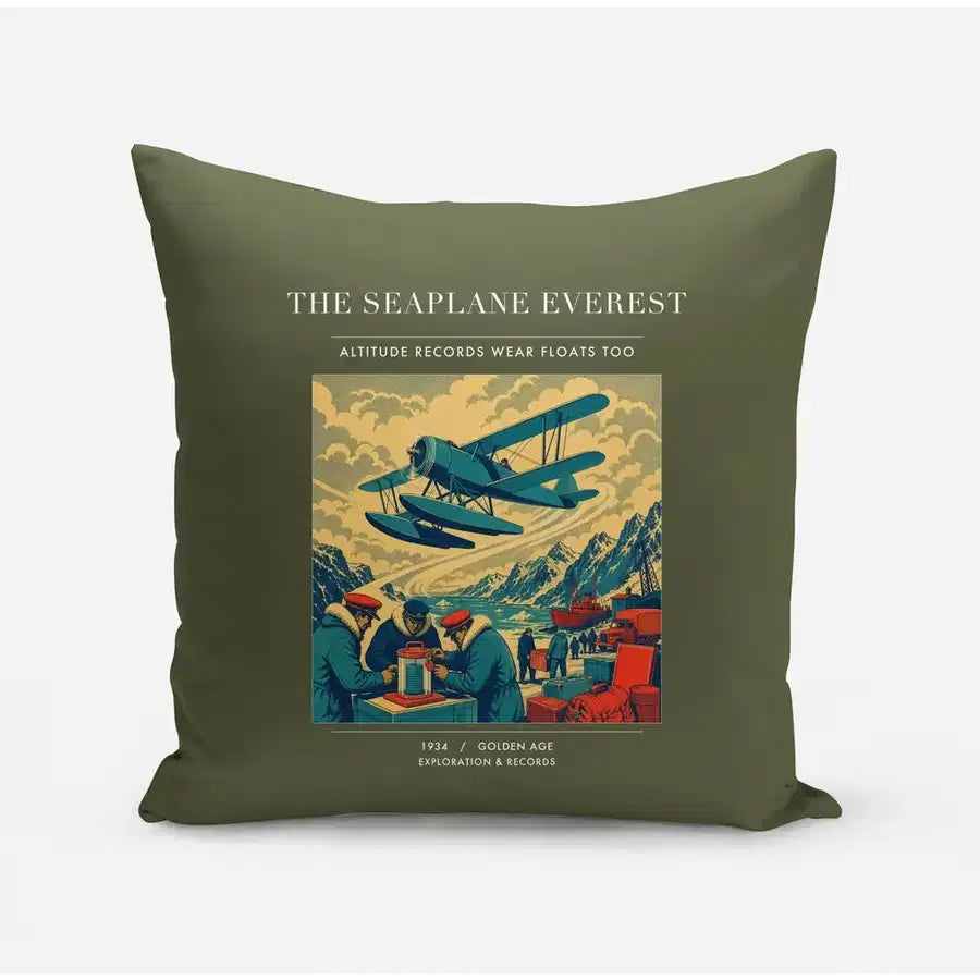 VINTAGE G4296 - The Seaplane Everest - Designed Pillows design on greenarmy