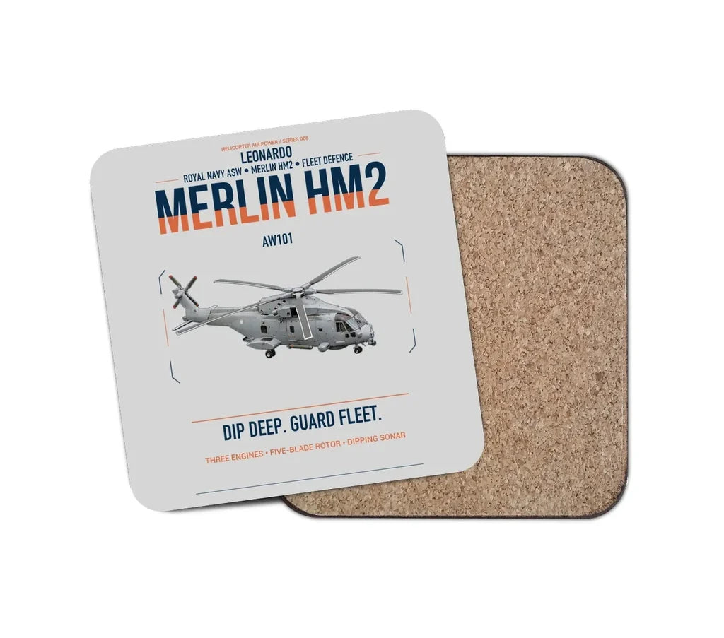 Leonardo AW101 Merlin HM2 design on light gray 1 piece coaster