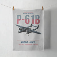 Thumbnail for P-61B Black Widow design on light gray towel