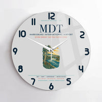 Thumbnail for Harrisburg International Airport (MDT) design on light gray no frame wall clock