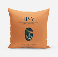 Thumbnail for Huntsville International Airport (HSV) design on orange pillow