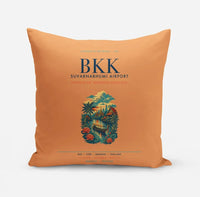 Thumbnail for Bangkok Suvarnabhumi Airport (BKK) design on orange pillow