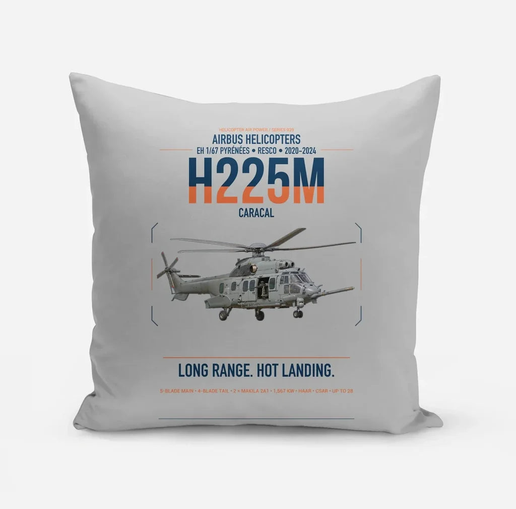 Airbus Helicopters H225M Caracal design on light gray pillow