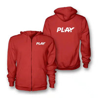 Thumbnail for Play Airlines logo on red zipped hoodie
