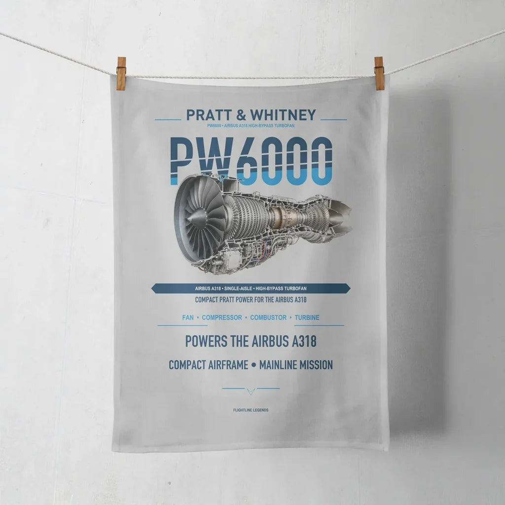 PW6000 design on light gray towel