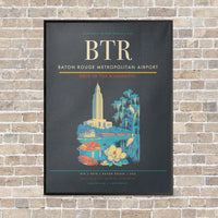 Thumbnail for Baton Rouge Metropolitan Airport BTR - Canvas Framed - Gray
