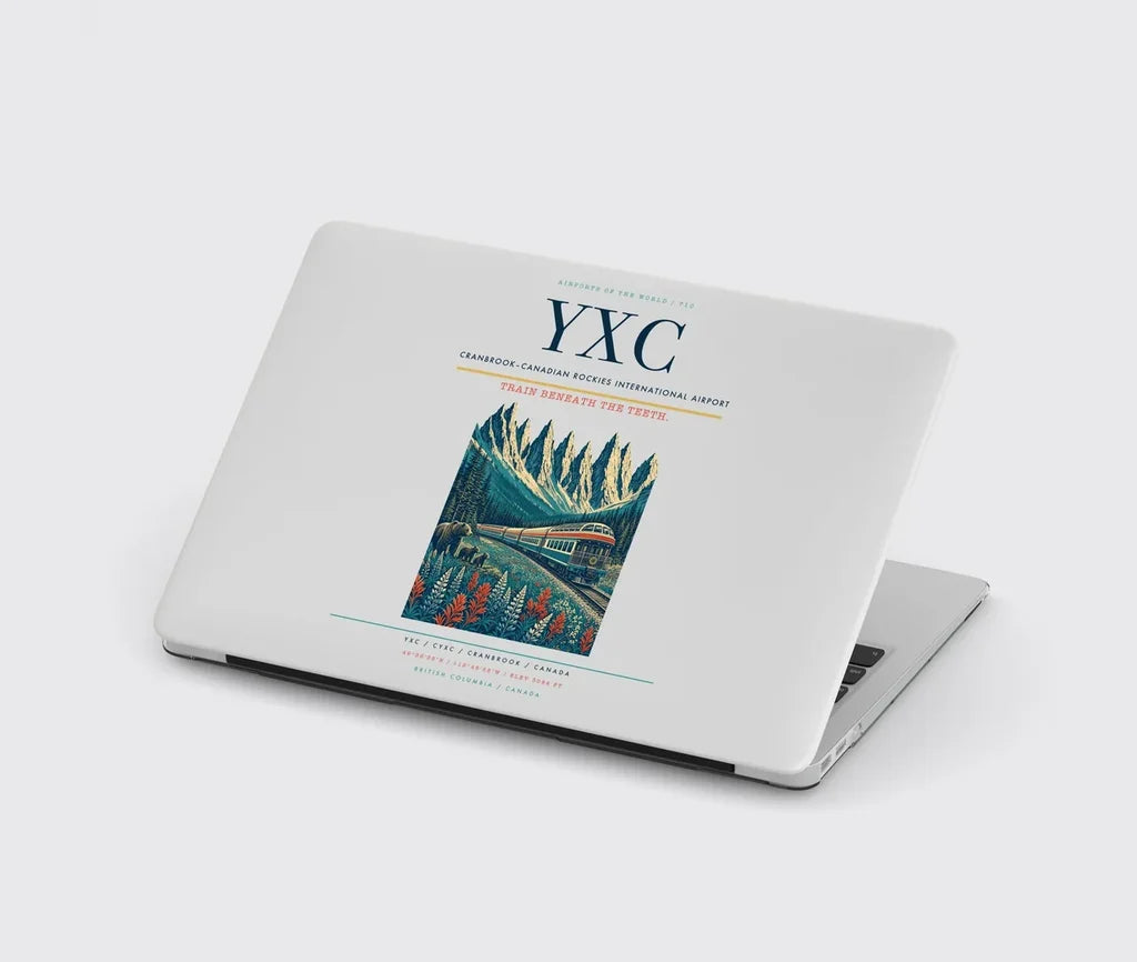 Cranbrook–Canadian Rockies International Airport (YXC) design on light gray MacBook case