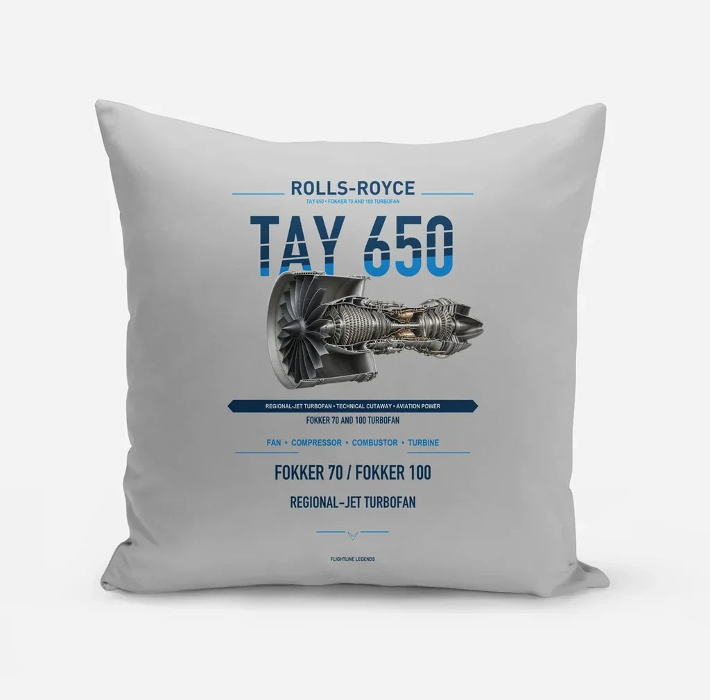 TAY 650 design on light gray pillow