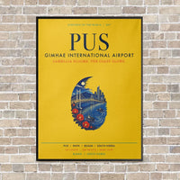 Thumbnail for Gimhae International Airport Busan PUS vertical canvas print - framed - yellow background