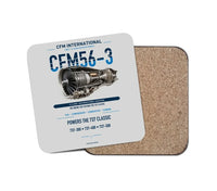 Thumbnail for CFM56-3 design on light gray 1 piece coaster