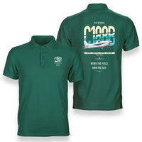 Thumbnail for Cessna A188B AgTruck design on green double-side polo t-shirt, double-side print