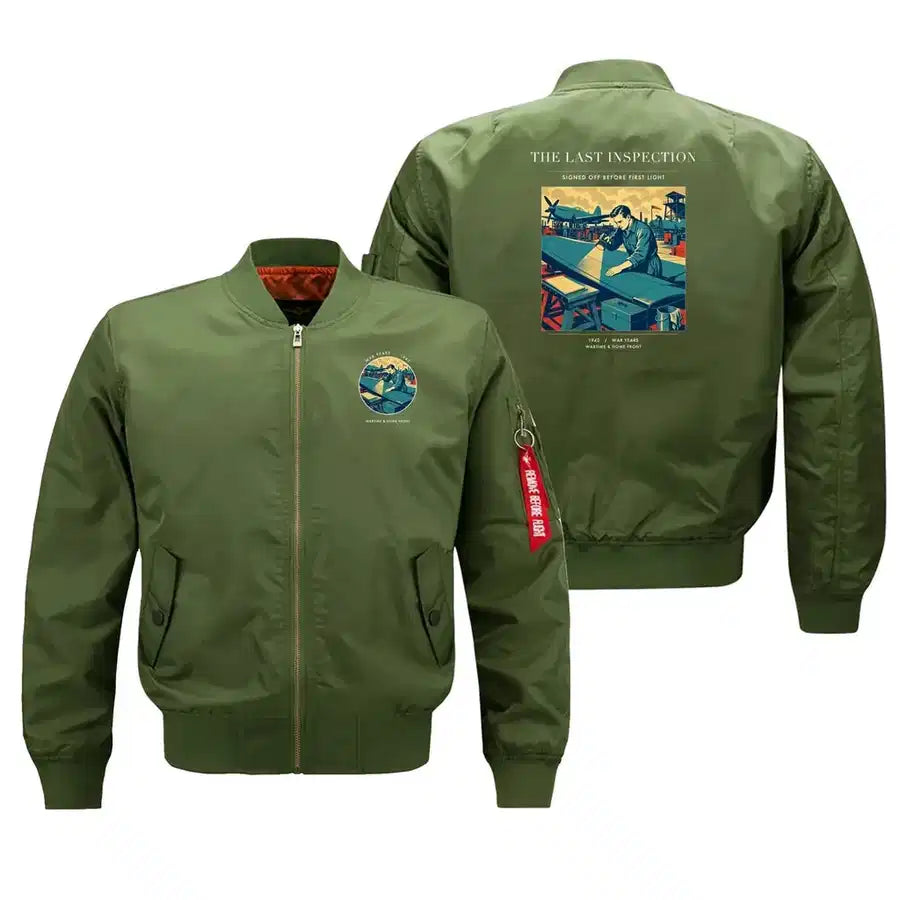 VINTAGE G4536 - The Last Inspection - Bomber Jacket design on green