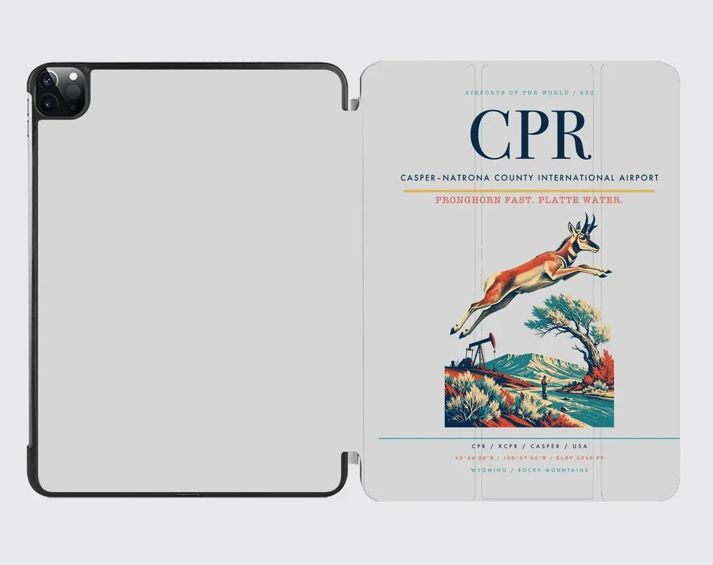 Casper–Natrona County International Airport (CPR) design on light gray ipad tablet case