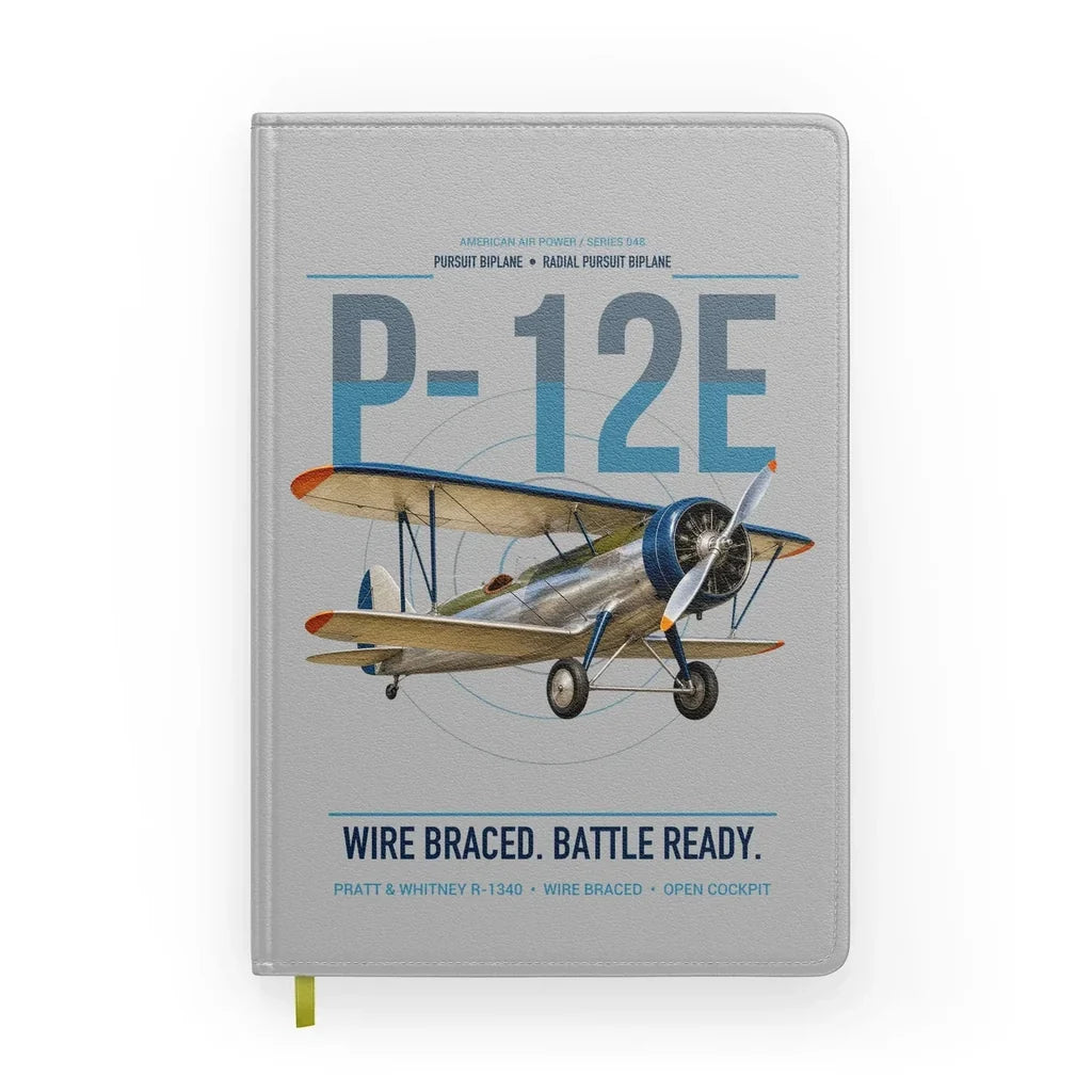 Boeing P-12E design on light gray notebook