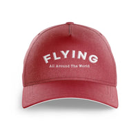 Thumbnail for Flying All Around The World printed hat - dark red