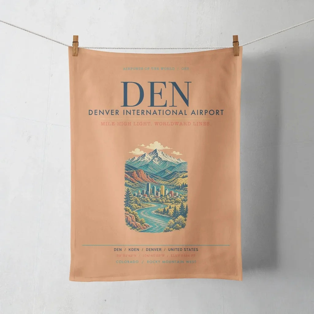 Denver International Airport (DEN) design on orange towel