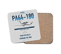 Thumbnail for Piper PA-44-180 Seminole design on light gray 1 piece coaster