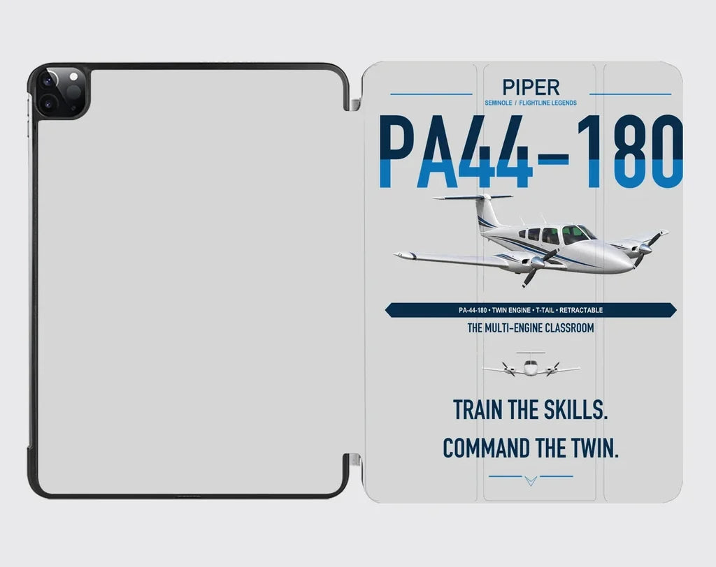 Piper PA-44-180 Seminole design on light gray ipad tablet case