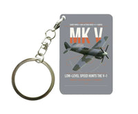Thumbnail for Hawker Tempest Mk V design on gray designed key chain, double-side print