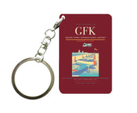 Thumbnail for Grand Forks International Airport (GFK) design on dark red key chain