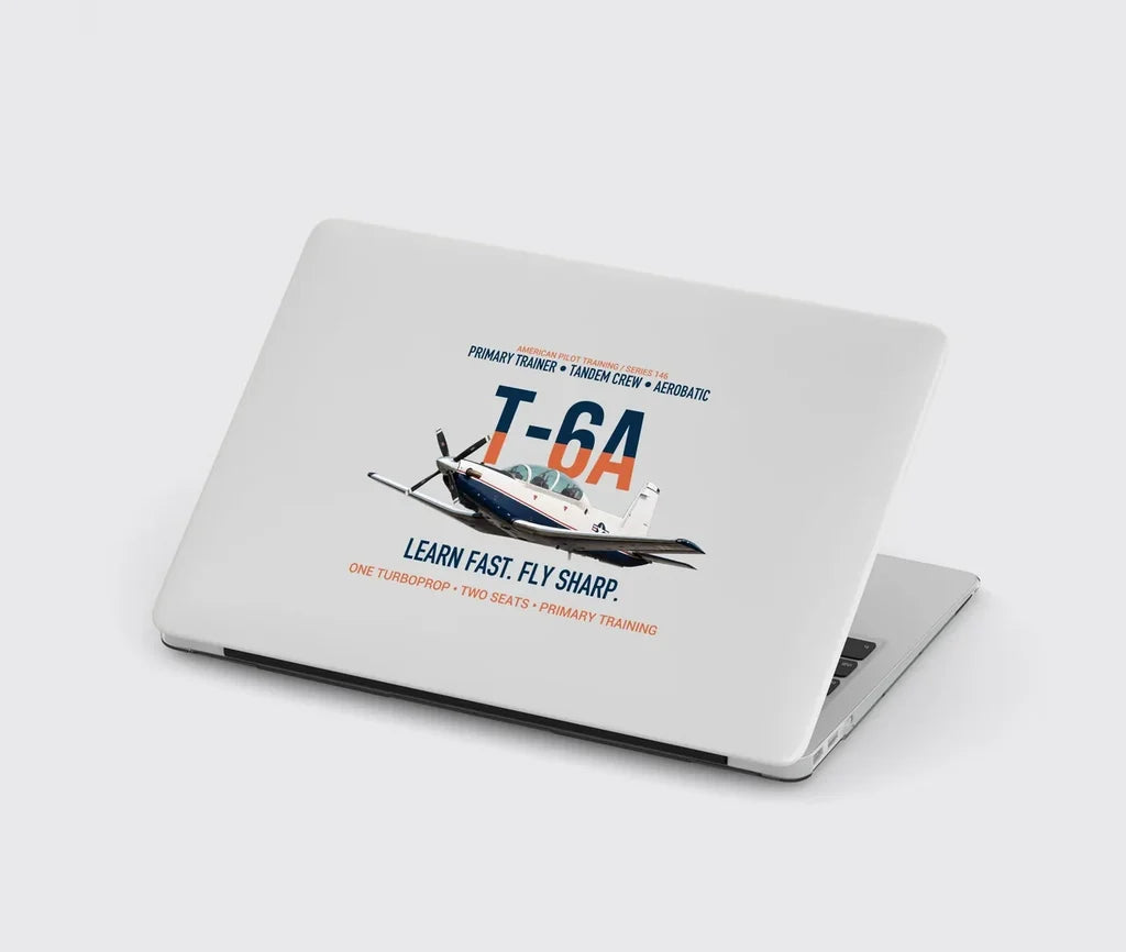 T-6A Texan II Train The Next Generation design on light gray MacBook case