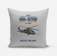 Thumbnail for Sikorsky HH-60W Jolly Green II design on light gray pillow