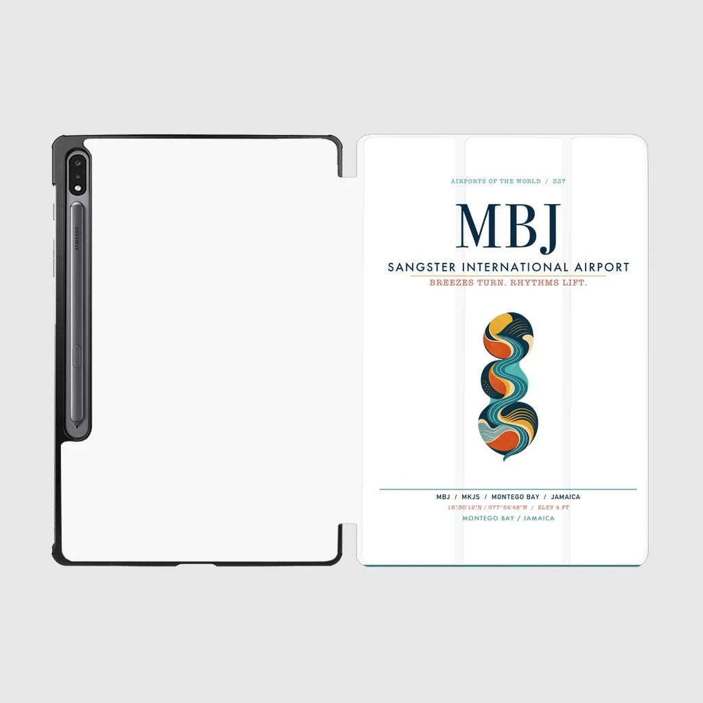Sangster International Airport (MBJ) design on white samsung tablet tablet case